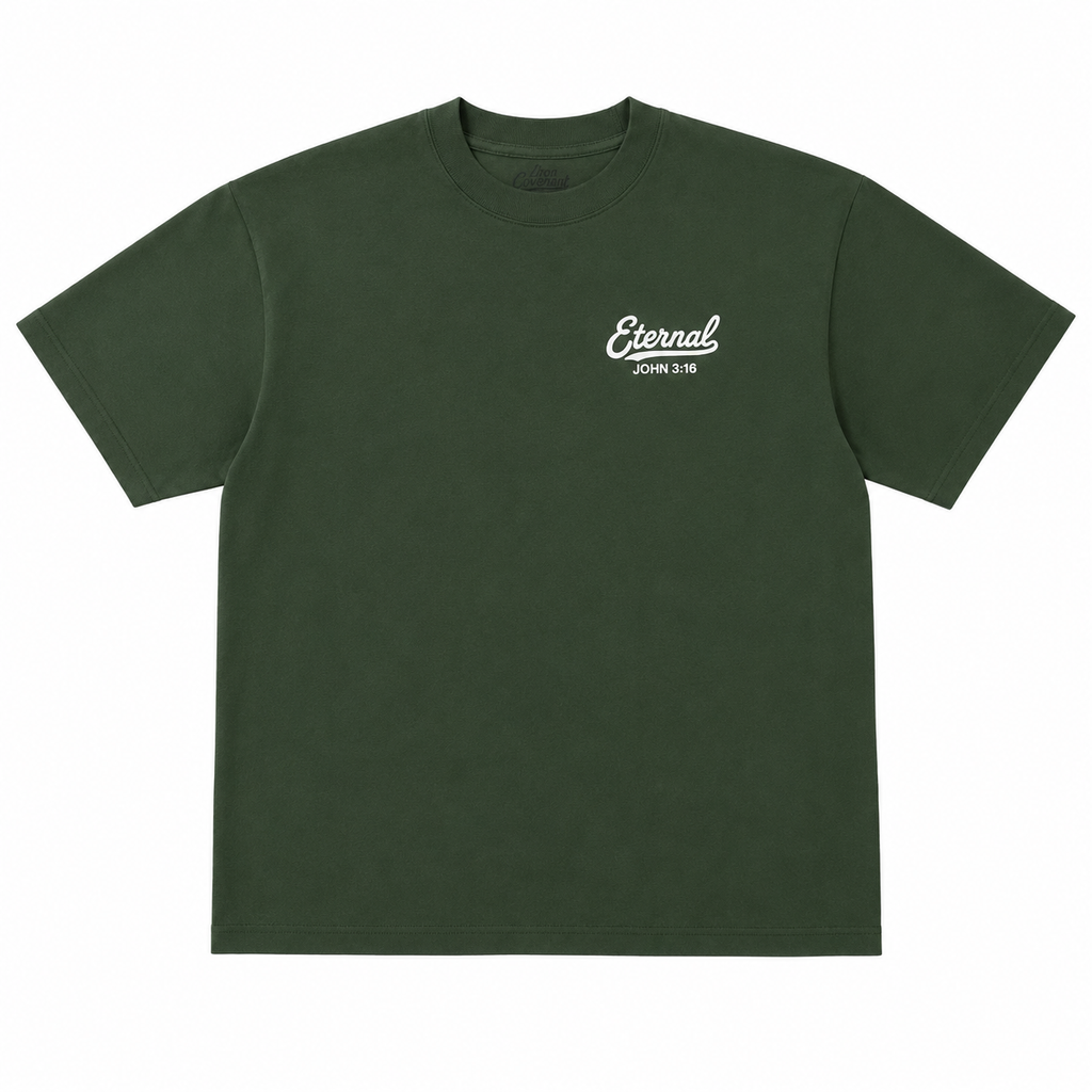Eternal Life Vintage Tee - Forest Green