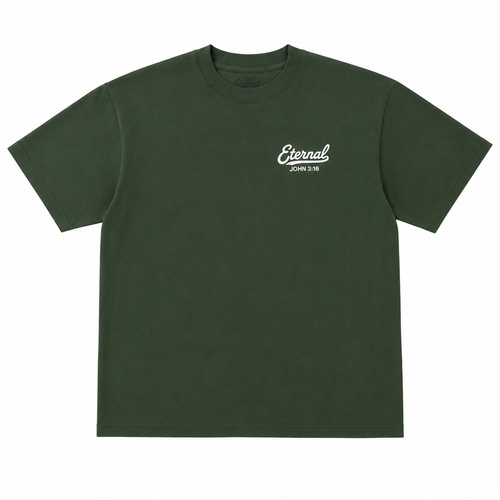 Eternal Life Vintage Tee - Forest Green