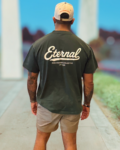 Eternal Life Vintage Tee - Forest Green