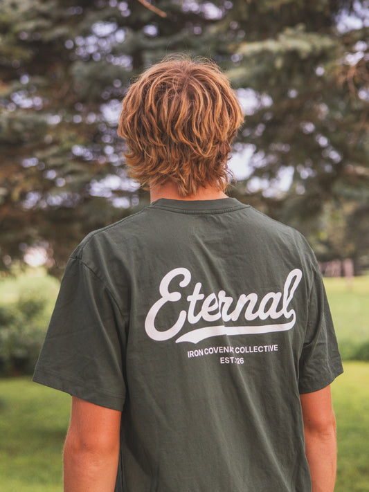 Eternal Life Vintage Tee - Forest Green